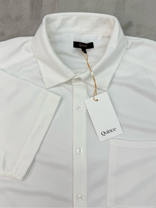 Quince Other - NEW Quince Men's Medium Commuter Stretch Pique Short Sleeve Button Down White